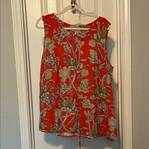 Banana Republic Red Floral Blouse